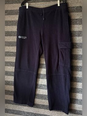 Vintage 90’s South Pole Navy Blue Fleece Wide Leg Cargo Pants XL EUC
